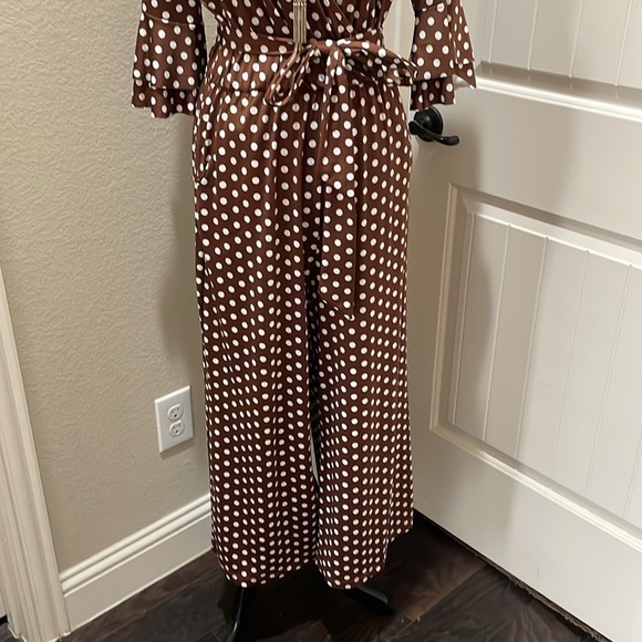 Brown Polka Dot jumpsuit - Picture 2 of 3